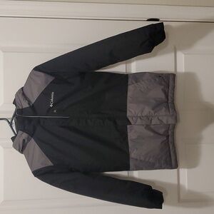 Columbia Boys' Lightning Lift Insulated Winter Jacket Black Gray (Med. 10/12)
